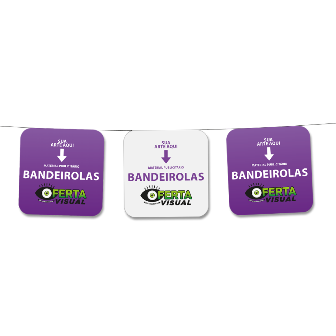 Bandeirolas promocionais oferecem alta visibilidade e impacto visual para sua marca. Personalize-as para eventos e para pontos de venda.